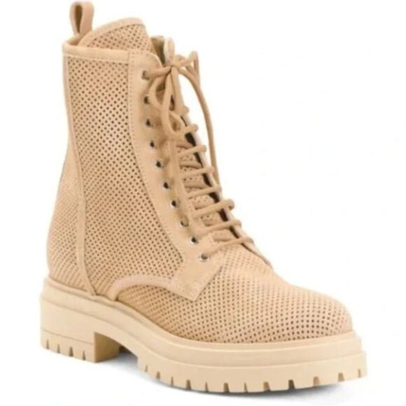 Napoleoni Suede Perforated Boots Sz 38 - Picture 1 of 7